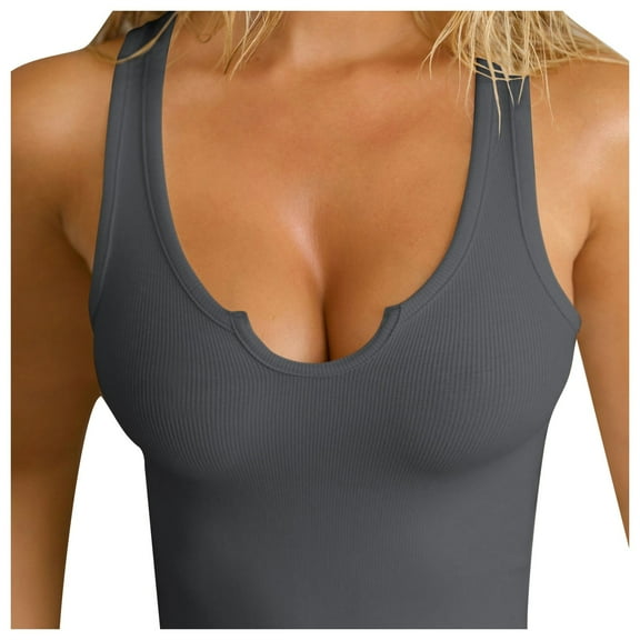 Lixiuxyad Tank Tops Women Women's Round Neck Sexy Slim Top Fashion With Bottom Sweater Knit Vest(Gray S)
