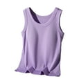 thumbnail image 1 of Lixiuxyad Tank Tops Women Women's Scoop Neck Sleeveless Knit Ribbed Fitted Casual Crop Tank Top(Purple L), 1 of 6