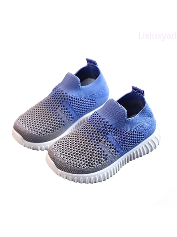 Toddler Boys Girls Sneaker Slip On Shoes Kids Lightweight Breathable Walking Shoes Walking Sneakers Sizes 7(Toddler 18-24 Months)