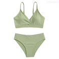 thumbnail image 1 of Lixiuxyad Toddler Girl 2 Piece Swimsuit Sport Solid High Waist Bikini Set Swimwear Bathing Suit,Swimwear Sets Sizes 10-12 Years Green, 1 of 3