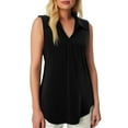 thumbnail image 1 of Lixiuxyad Trend Summer Tank Tops Women's Solid Color Casual Sleeveless Pleated T Shirt With Chest Button Detail For Comfortable Everyday Wear(Black L), 1 of 5