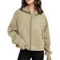 thumbnail image 1 of Lixiuxyad Trendy Outerwear Coat "Womens' Zippered Pocket Hoodie Sporty & Stylish Loose Fit Gym Sweatshirt For Fitness & Leisure" Yellow, 1 of 4