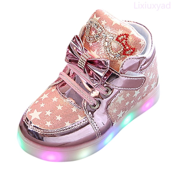 Lixiuxyad Unisex LED Light Shoes High Top Light Flashing Trainers USB Charging Shoes For Children Sports Sneakers Sizes 8(Little Kid 2.5-3 Years)