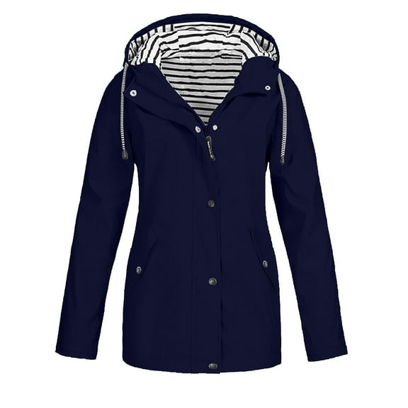 Lixiuxyad Winter Warm Outwear Ladies' Autumn And Winter And Winter Windbreaker Checkered Hooded Three In One Two Piece Outdoor Mountaineering Suit Jacket And Windbreaker Blue