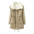 thumbnail image 1 of Lixiuxyad Winter Warm Puffer Jacket Women's Long Hooded Coat With Fleece Winter Warm Jacket With Pockets Stylish Outerwear For Cold Weather Yellow, 1 of 3
