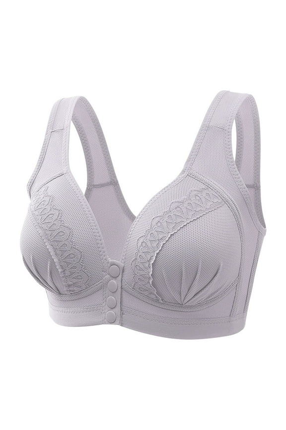 Wire Bras for Women Women Lace Front Button Shaping Cup Shoulder Strap Large Size Underwire Bra