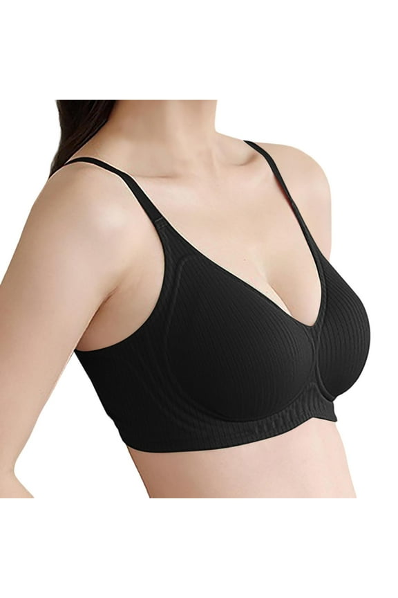 Wire Bras for Women Women's Jelly Glue Lift Up Soft Support Seamless Push Up Side Retraction Semi Fixed Cup Bra