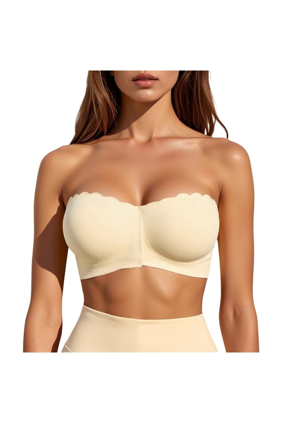 Wireless Bras for Women Support Women's Comfortable And Transparent Shoulder Strap Cordless Backless Spongeless With Convertible Shoulder Straps