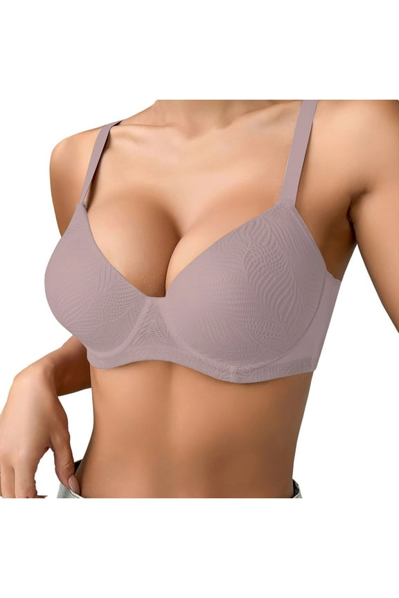 Woman Bra Women's Thin Solid Color Comfortable Breathable Push Up Bra With Underwire Triple Bra