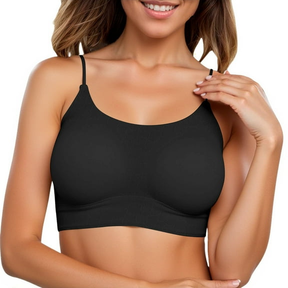 Lixiuxyad Woman Sports Bar Women's Thin Seamless Vest Soft Support Large Chest Small Half Fixed Cup Breathable Bra