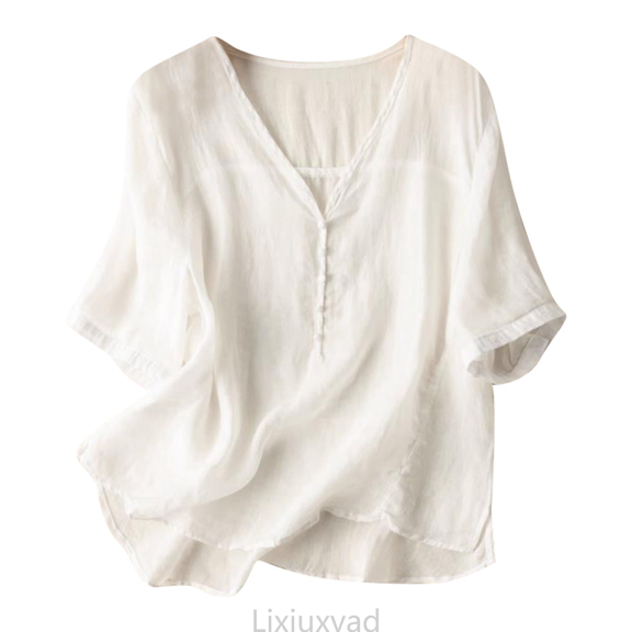 Lixiuxyad Women Basic Tee Women's Summer T Shirt Casual Loose Fit Round Neck Pure Color Short Sleeve Top Breathable Lightweight Comfortable Daily Wear Basic Tee For Women,White