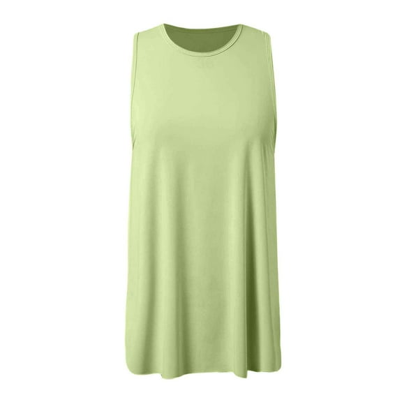 Lixiuxyad Women Basics Tees Women Solid Sleeveless Sports Top Running Fitness Yoga Vest Elastic Loose Sports Vest,Green M