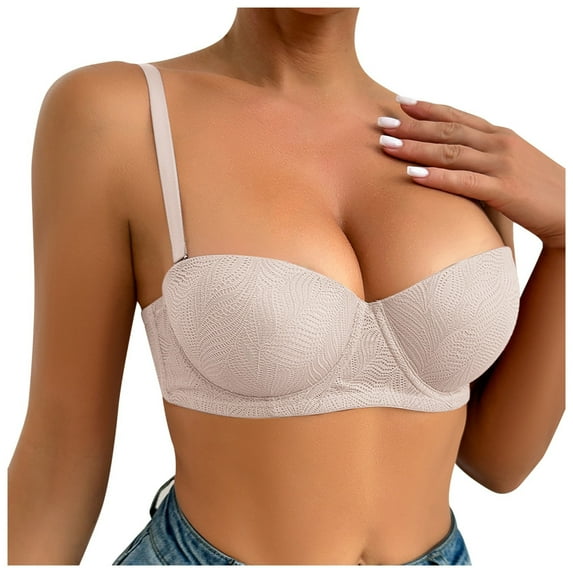 Lixiuxyad Women Bras Wireless Women's Solid Color Push Up Bra With Underwire Triple Back