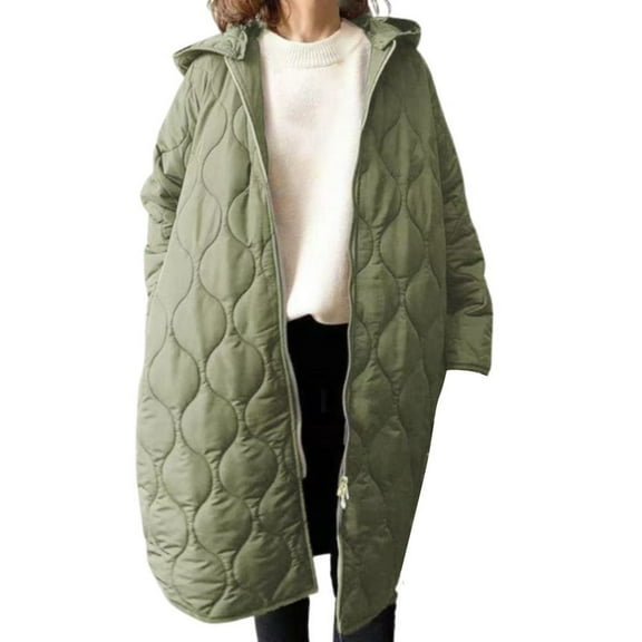 Lixiuxyad Women Puffer Jacket Hooded Warm Lightweight Packable Puffer Coat Outwear Green