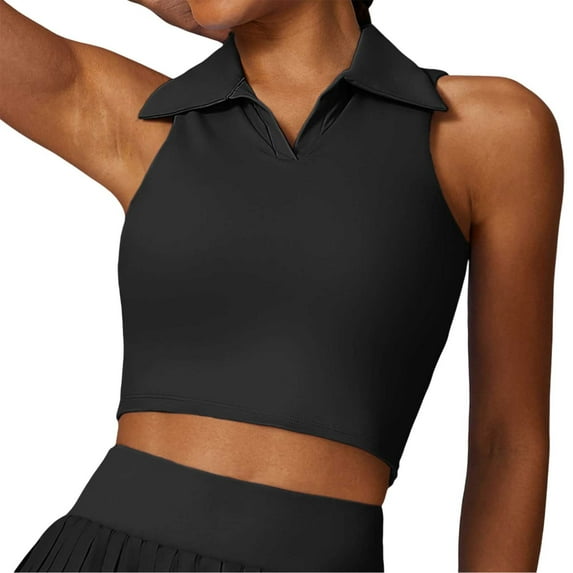 Lixiuxyad Women Strap Camisole Women's Sleeveless Tank Top Athletic Tennis Workout Fitness Cropped Camisole For Sports Casual Summer Spring(Black L)