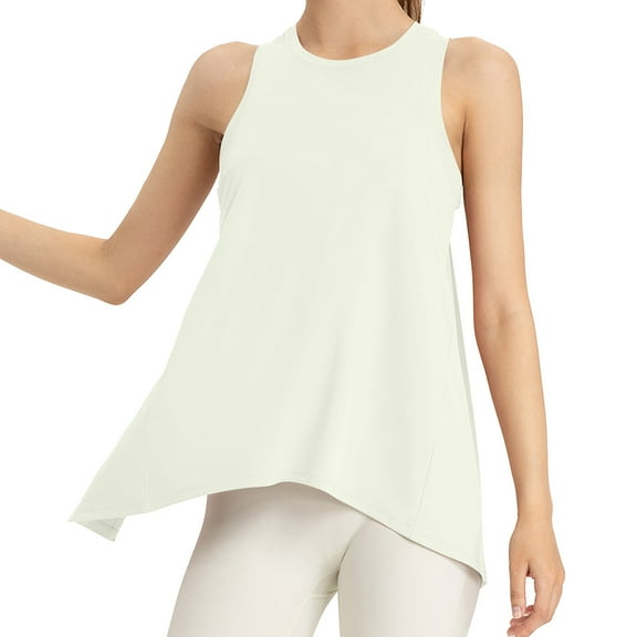 Lixiuxyad Women Strap tank top Women's Tanks & For Daily Wear Sports And Yoga Round Neck Sleeveless Hollow Back Design For Comfort And Style(Green XL)