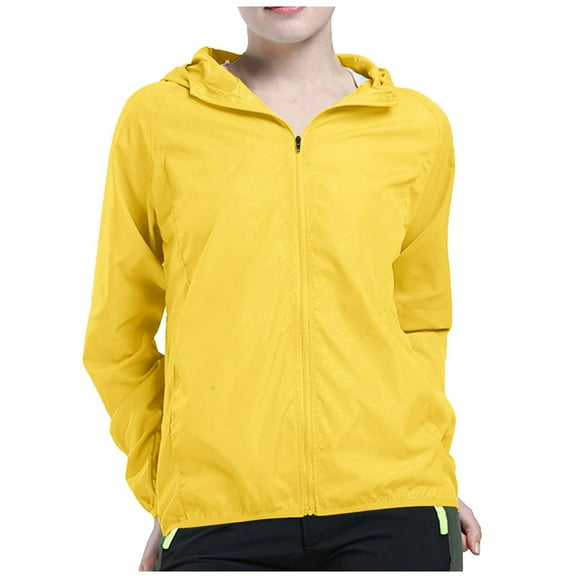 Lixiuxyad Women Trendy Jacket Lightweight Rain Jacket Women's Raincoat Transition Jacket Windbreaker With Hood Cycling Jacket Rain Cape Thin Rain Jackets Wind Jacket Hiking Jacket Outdoor Yellow