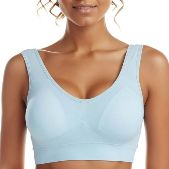 Lixiuxyad Women Workout Tops Women's Seamless MID Solid Color Sports Bra With Removable Bra Pad