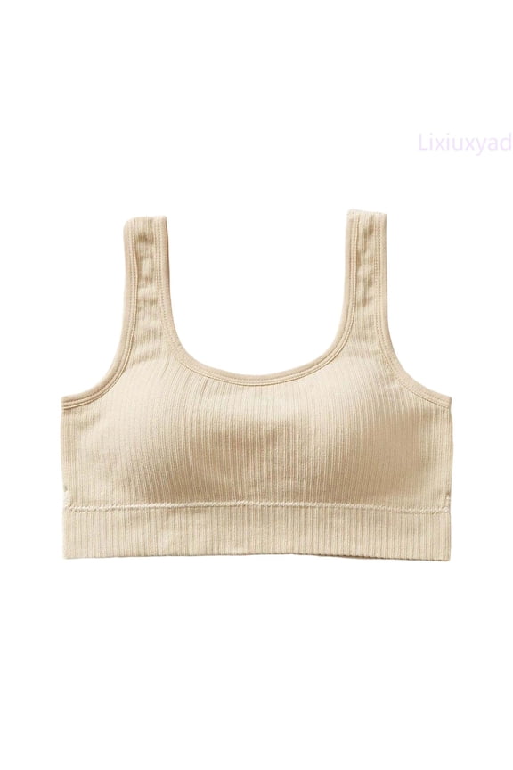 Women's Back Wrapped Latex Pad Teenage Yoga Without Steel Hoop Sports Vest Underwear,Bras for Women Beige One Size