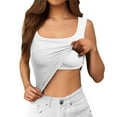 thumbnail image 1 of Lixiuxyad Women's Cami Women’s Sleeveless Tops For Outdoor And Home Versatile Tank Tops For Every Season Stylish Basic Layering Piece Easy Care And Machine Washable(White L), 1 of 5