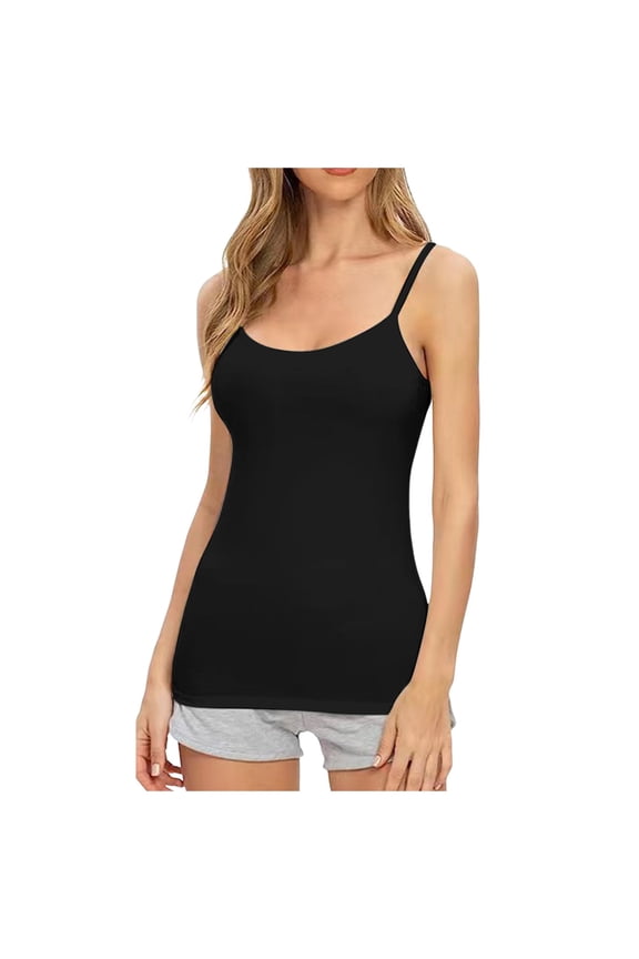 Women's Camisole V Singlet Top Pour Femme(Black XL)