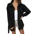 thumbnail image 1 of Lixiuxyad Women's Casual Jackets Elegant Plus Size Trench Coat Long Sleeve Wrap Belt Blend Overcoat For Autumn Winter Fashion Outerwear Black, 1 of 5