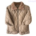 thumbnail image 1 of Lixiuxyad Women's Casual Jackets Plus Size Winter Coat Women Short Puffy Jacket Warm Faux Collar Outerwear Cozy Fall Winter Fashion Thickened Casual Trench Coat,Gray, 1 of 3