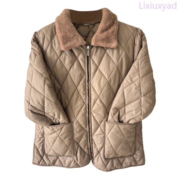 Lixiuxyad Women's Casual Jackets Plus Size Winter Coat Women Short Puffy Jacket Warm Faux Collar Outerwear Cozy Fall Winter Fashion Thickened Casual Trench Coat,Gray
