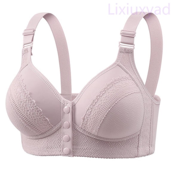Lixiuxyad Women's Front Closure Wireless Bra Plus Size Thin Cup Side Support Comfortable Full Coverage Everyday T Shirt Bra,Bras for Women Purple 40