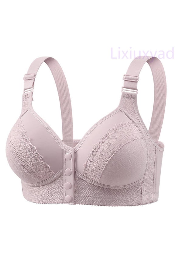 Women's Front Closure Wireless Bra Plus Size Thin Cup Side Support Comfortable Full Coverage Everyday T Shirt Bra,Bras for Women Purple 46