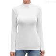 thumbnail image 1 of Lixiuxyad Women's Turtleneck Long Sleeve Sleeveless Tops Basic Slim T Shirts Basic Tee,White XXL, 1 of 6