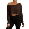 thumbnail image 1 of Lixiuxyad Women's One Shoulder Loose Fitting Long Sleeved T Shirt As A Base Layer Tshirts Trendy,Brown M, 1 of 6