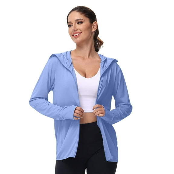 Lixiuxyad Women's Oversized Jacket Plus Size Hooded Coat For Women Lightweight Casual Wear Spring Summer Fall Outerwear With Pockets Comfortable Loose Fit Long Sleeve Jacket Blue