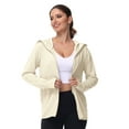 thumbnail image 1 of Lixiuxyad Women's Oversized Jacket Plus Size Hooded Coat For Women Lightweight Casual Wear Spring Summer Fall Outerwear With Pockets Comfortable Loose Fit Long Sleeve Jacket Beige, 1 of 6