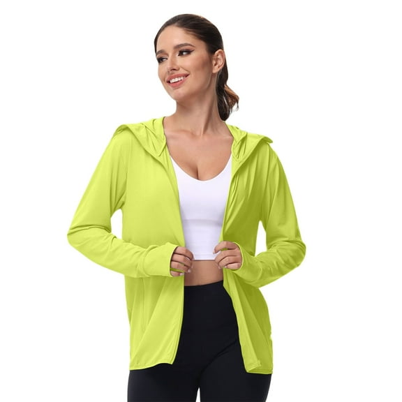 Lixiuxyad Women's Oversized Jacket Plus Size Hooded Coat For Women Lightweight Casual Wear Spring Summer Fall Outerwear With Pockets Comfortable Loose Fit Long Sleeve Jacket Yellow