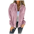 thumbnail image 1 of Lixiuxyad Women's Oversized Jacket Womens Hooded Zipper Corduroy Jacket Lightweight Winter Outerwear Pink, 1 of 5