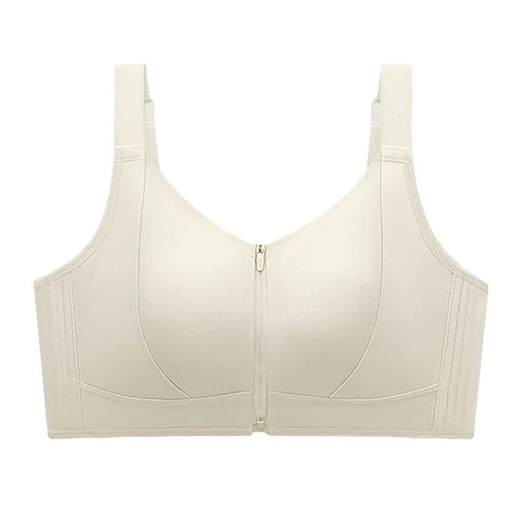 Lixiuxyad Women's Sports Bra Women's Comfortable Front Closure Zip Up Bra For Everyday Wear Relaxing Home Leisure Activities Seamless Support Soft Stretchy Fabric