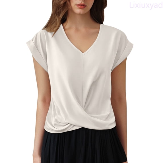 Lixiuxyad Women's T Shirts For Everyday Comfort And Style Versatile Casual Tops For Any Occasion Perfect Casual Wear For Women Floral Cute,White XL