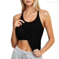 thumbnail image 1 of Lixiuxyad Women's Tank Top Camisole Seamless Yoga Tank Top Built In Light Support Bra For Fitness Workout And Casual Wear,Black, 1 of 7
