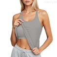 thumbnail image 1 of Lixiuxyad Women's Tank Top Camisole Seamless Yoga Tank Top Built In Light Support Bra For Fitness Workout And Casual Wear,Gray, 1 of 7