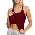 thumbnail image 1 of Lixiuxyad Women's Tank Top Camisole Seamless Yoga Tank Top Built In Light Support Bra For Fitness Workout And Casual Wear,Red, 1 of 7