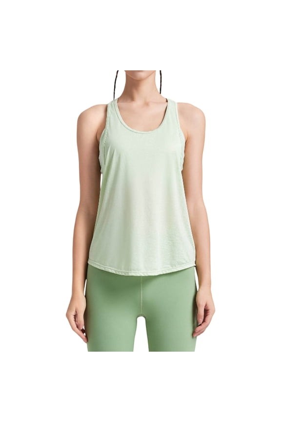 Women's Tanks Top Men's Casual Round Neck T Shirt For Sports And Wear Breathable Comfortable Soft Fabric Summer And Fall(Green S)