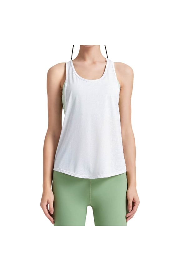 Women's Tanks Top Men's Casual Round Neck T Shirt For Sports And Wear Breathable Comfortable Soft Fabric Summer And Fall(White S)