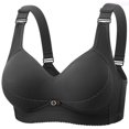 thumbnail image 1 of Lixiuxyad Women's Thin Seamless Vest Soft Support Plus Chest Small Half Fixed Cup Breathable Bra,Bras for Women Black 38, 1 of 3