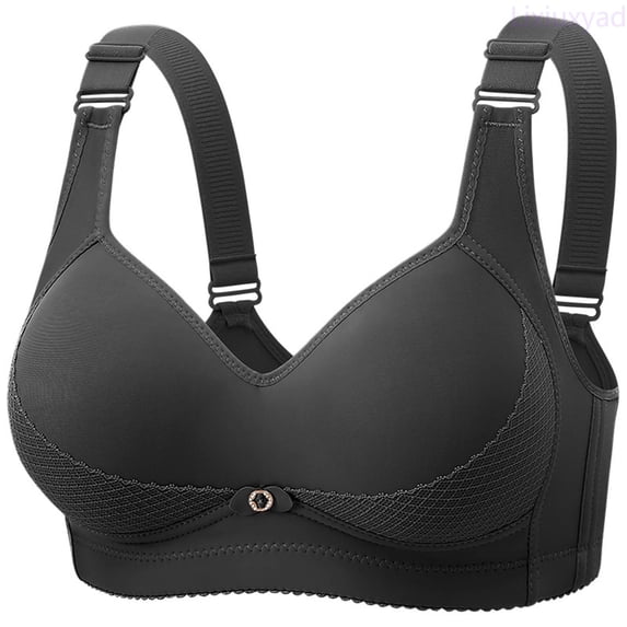 Lixiuxyad Women's Thin Seamless Vest Soft Support Plus Chest Small Half Fixed Cup Breathable Bra,Bras for Women Black 38
