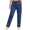 thumbnail image 1 of Lixiuxyad Women's Warm Lined Athletic Sweatpants Straight Leg Drawstring Lined Pants Sweatpants Blue, 1 of 4