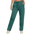 thumbnail image 1 of Lixiuxyad Women's Warm Lined Athletic Sweatpants Straight Leg Drawstring Lined Pants Sweatpants Green, 1 of 4