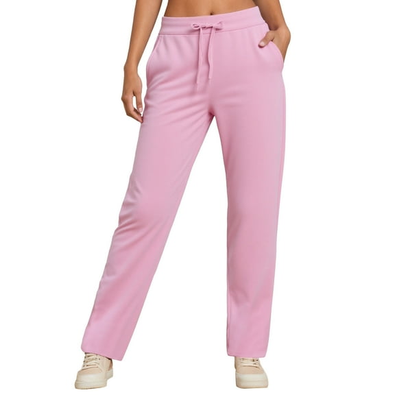 Lixiuxyad Women's Warm Lined Athletic Sweatpants Straight Leg Drawstring Lined Pants Sweatpants Pink
