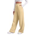 thumbnail image 1 of Lixiuxyad Women's Wide Leg Sweatpants Low Rise Baggy Pants Drawstring Athletic Joggers with Pockets Yellow, 1 of 6