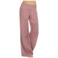 thumbnail image 1 of Lixiuxyad Womens Baggy Pants Women Casual Loose Fit Solid Color Pants Stretchy Denim Like Jogger Trousins Pink, 1 of 5